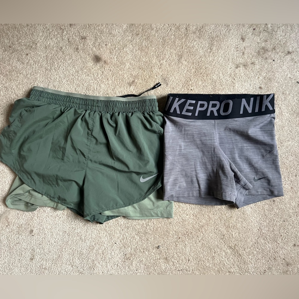 Nike pro and Nike running short combo